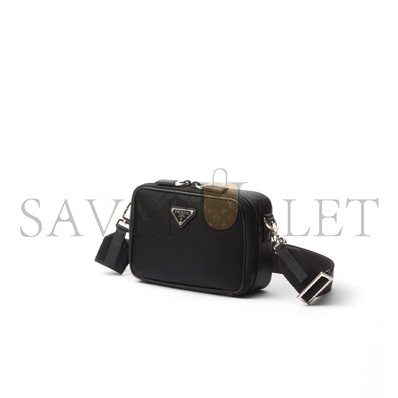 Pra*a brique re-nylon and saffiano leather bag 2vh070 (19*12.5*5.5cm)